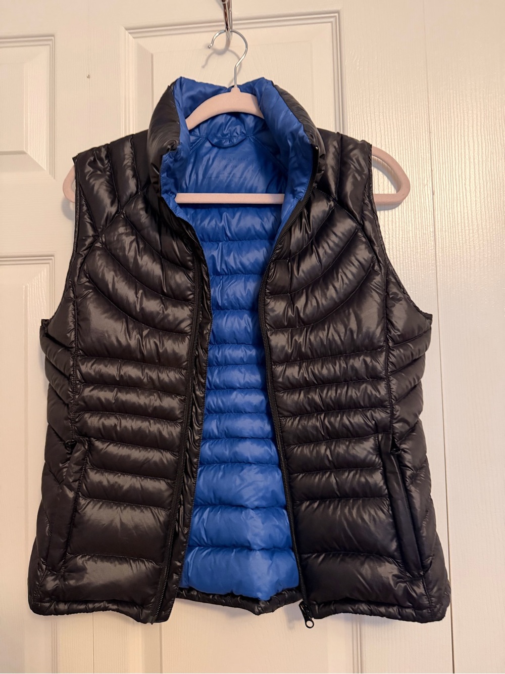 Bernardo Goose Down Puffer Vest S Black Blue 90% Down Lightweight Packable
